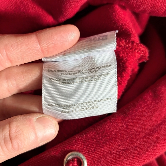 Vintage Kansas Jayhawks Logo Hoodie Red Size Large - Picture 7 of 8